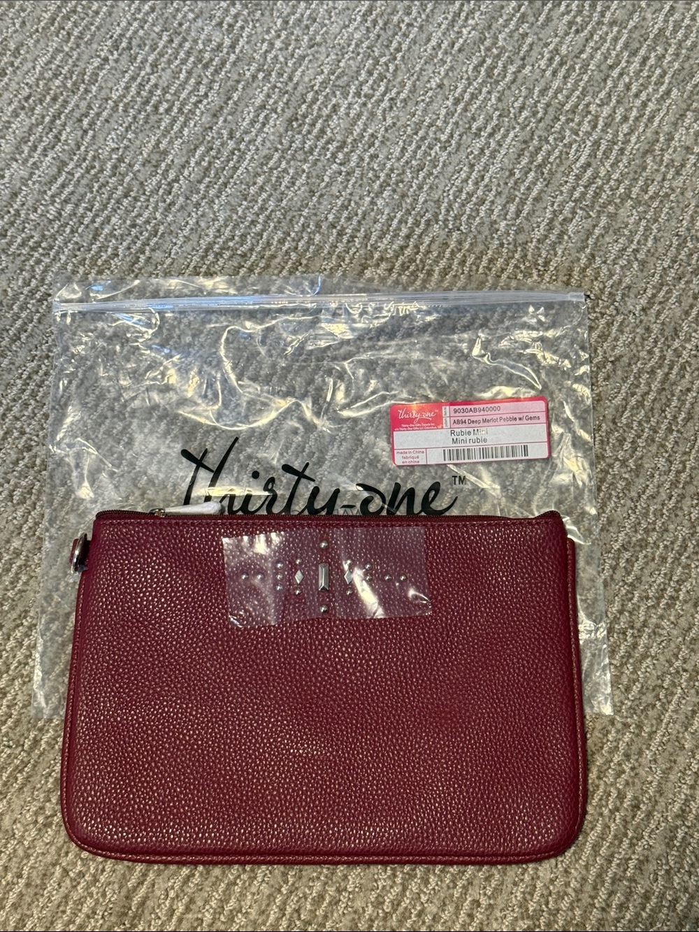 thirty-one Rubie Mini - Deep Merlot Pebble with Gems